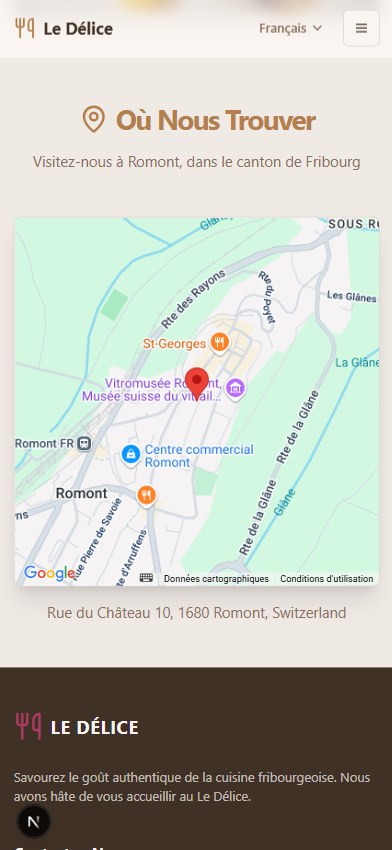 Le Délice - Informations pratiques version mobile