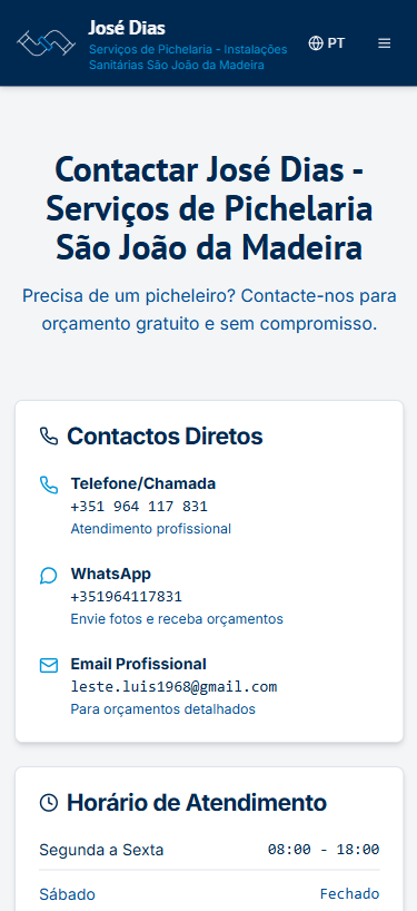 José Dias - Zone d'intervention version mobile